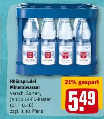 REWE Rhönsprudel mineralwasser Angebot