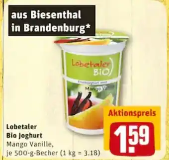 REWE City Lobetaler Bio Joghurt 500g Angebot