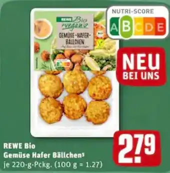 REWE City Rewe Bio Gemüse Hafer Bällchens 220g Angebot