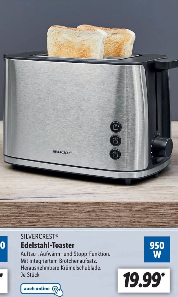 SILVERCREST* EdelstahlToaster Angebot bei Lidl