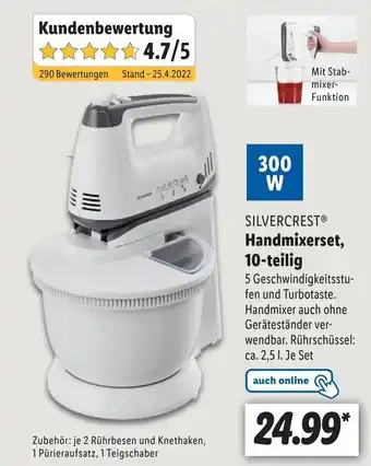 Lidl SILVERCREST* Handmixerset, 10-teilig Angebot