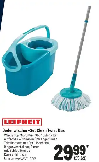 METRO Leifheit bodenwischer-set clean twist disc Angebot