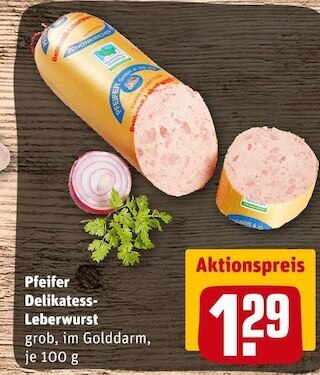 REWE Pfeifer delikatess- leberwurst Angebot