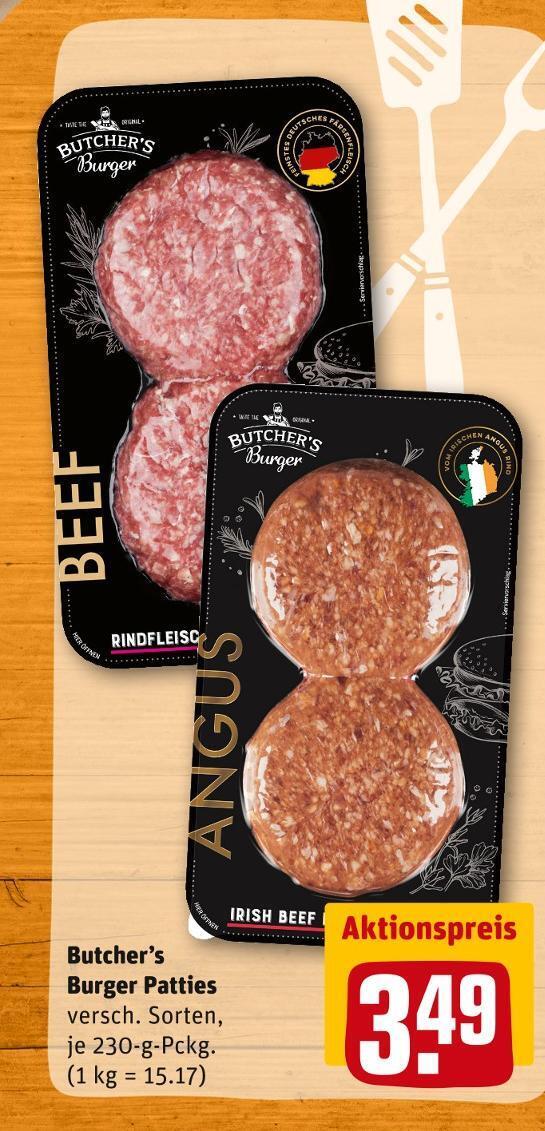Butcher’s burger patties Angebot bei REWE