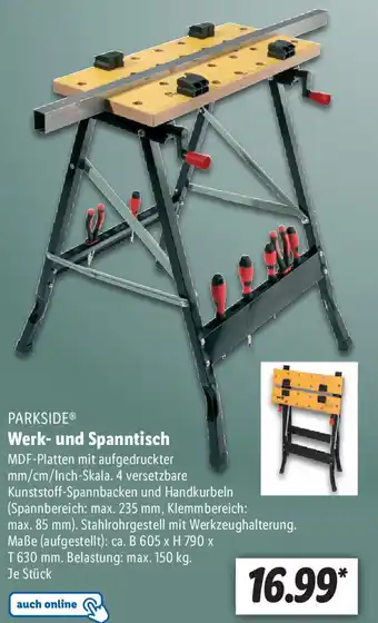 Lidl Parkside Werk- u. Spanntisch Angebot