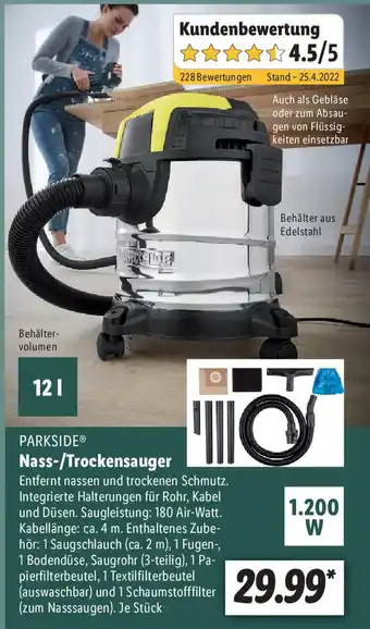 Lidl Parkside Nass-/Trockensauger Angebot