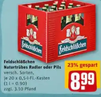 REWE City Feldschlößchen Naturtrübes Radler oder Pils 20x0,5L Angebot