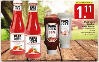 WEZ Papa Joe's Ketchup oder Saucen 300/500ml Flasche Angebot