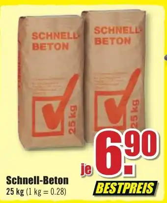 B1 Discount Baumarkt Schnell Beton 25 kg Angebot