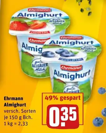 REWE Kaufpark Ehrmann Almighurt 150 g Bch. Angebot