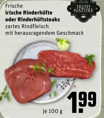 REWE Kaufpark Frische Irische Rinderhüfte oder Rinderhüftsteaks 100 g Angebot