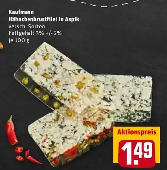 REWE Kaufpark Kaufmann Hähnchenbrustfilet in Aspik 100 g Angebot