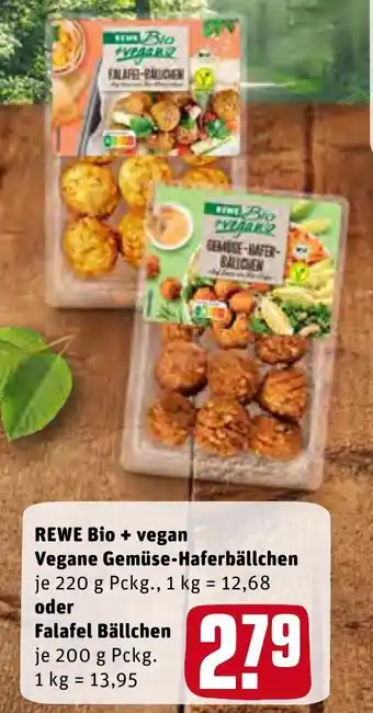 REWE Kaufpark Rewe Bio + vegan Vegane Gemüse Haferbällchen 220 g oder Falafel Bällchen 200 g Pckg. Angebot