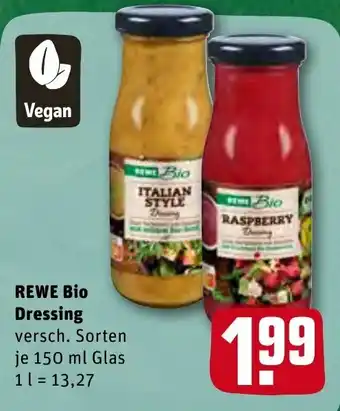 REWE Rewe Bio Dressing 150 ml Glas Angebot