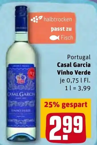 REWE Casal Garcia Vinho Verde 0,75 L Angebot