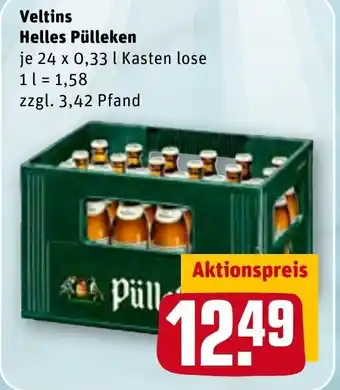 REWE Veltins Helles Pülleken 24x0,33 L Kasten Angebot