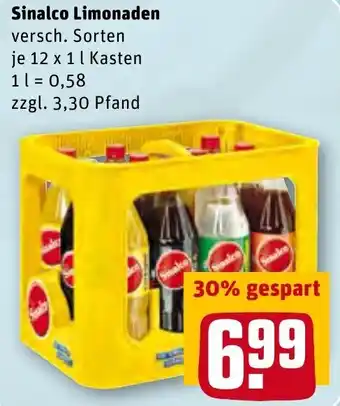 REWE Sinalco Limonade 12x1 L Kasten Angebot