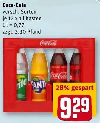 REWE Coca-Cola 12x1 L Kasten Angebot