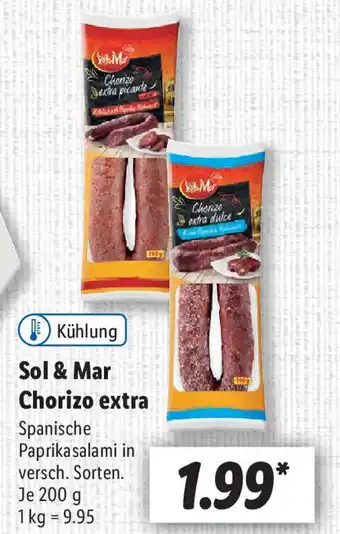 Lidl Sol & Mar Chorizo extra 200g Angebot