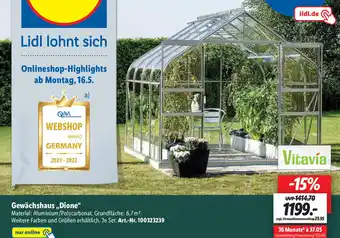 Lidl Gewachshaus Dione Angebot