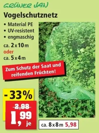 Thomas Philipps Grüner Jan Vogelschutznetz Angebot