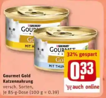 REWE City Gourmet Gold Katzennahrung 85g Angebot