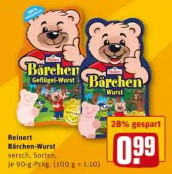 REWE City Reinert Bärchen Wurst 90g Angebot