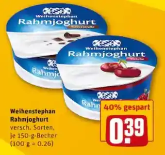 REWE City Weihenstephan Rahmjoghurt 150g Angebot