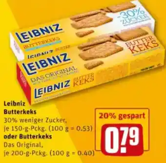 REWE City Leibniz Butterkeks 150g oder Butterkeks 200g Angebot