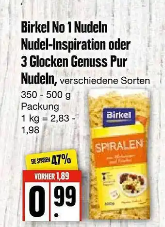 Edeka Frischemarkt Birkel No1 Nudeln Nudel-inspiration Oder 3 Glocken Genuss Pur Nudeln Angebot