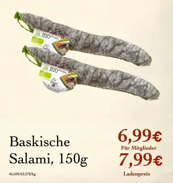 LPG Biomarkt Baskische Salami Angebot