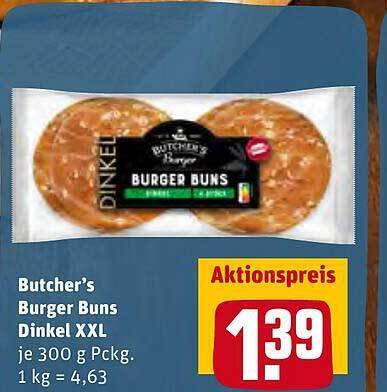Butcher's Burger Buns Dinkel XXL Angebot bei REWE