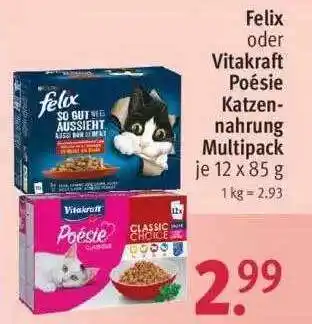 Rossmann Felix Oder Vitakraft Poésie Katzennahrung Multipack Angebot