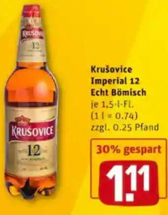 REWE City Krusovice Imperial 12 Echt Bömisch 1,5L Angebot