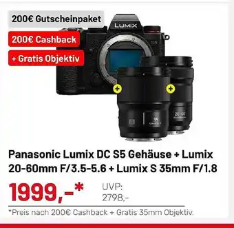 FOTO GREGOR Panasonic Lumix Dc S5 Gehäuse + Lumix 20-60mm F-3.5-5.6 + Lumix S 35mm F-1.8 Angebot