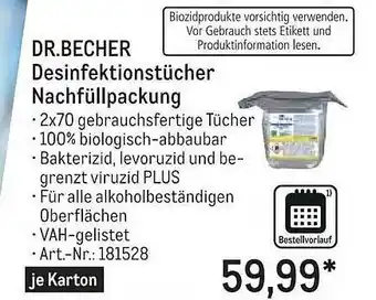 METRO Dr. Becher Desinfektionstücher Nachfüllpackung Angebot