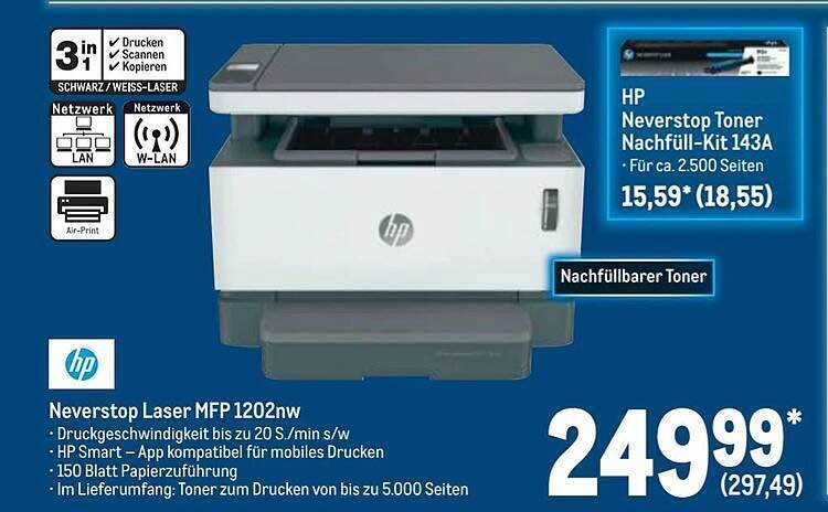 Hp Neverstop Laser Mfp 1202nw Angebot bei METRO