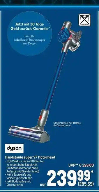 METRO Dyson Handstaubsauger V7 Motorhead Angebot