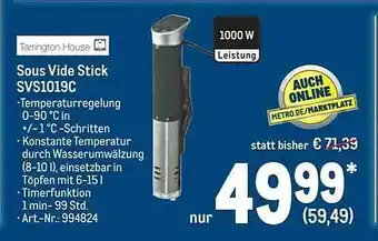 METRO Tarrington House Sous Vide Stick Svs1019c Angebot