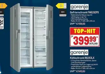 METRO Gorenje Gefrierschrank Fn6192px Oder Kühlschrank R6193lx Angebot