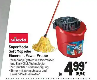 METRO Vileda Supermocio Soft Mop Oder Eimer Mit Power Presse Angebot