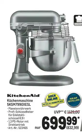 METRO Kitchenaid Küchenmaschine 5ksm7990xesl Angebot