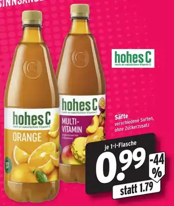 Wasgau Hohes C Säfte 1L Angebot