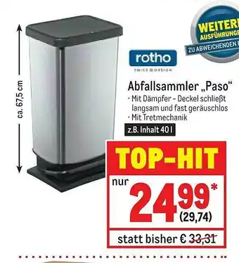 METRO Rotho Abfallsammler „paso“ Angebot