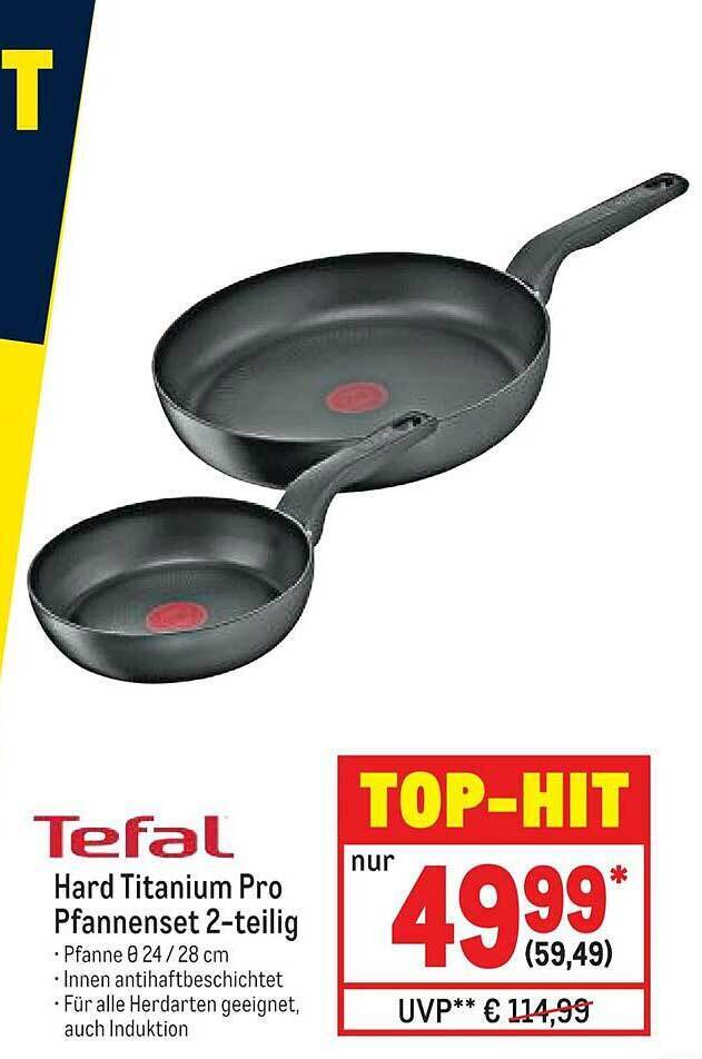 Tefal Hard Titanium Pro Pfannenset 2 Teilig Angebot Bei Metro 3330