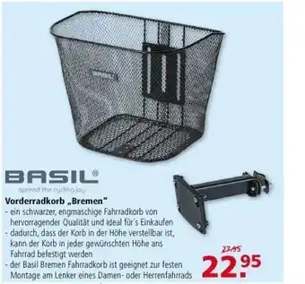 Multi Markt Basil Vorderradkorb „bremen” Angebot