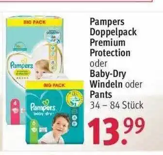 Rossmann Pampers Doppelpack Premium Protection Oder Baby Dry Windeln Oder Pants Angebot