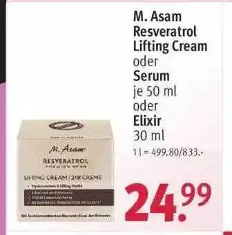 Rossmann M. Asam Resveratrol Lifting Cream, Serum Oder Elixir Angebot