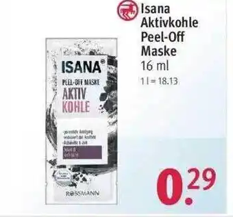 Rossmann Isana Aktivkohle Peel-off Maske Angebot