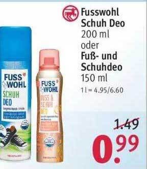 Fusswohl Schuh Deo Oder Fuß- Und Schuhdeo Angebot bei Rossmann